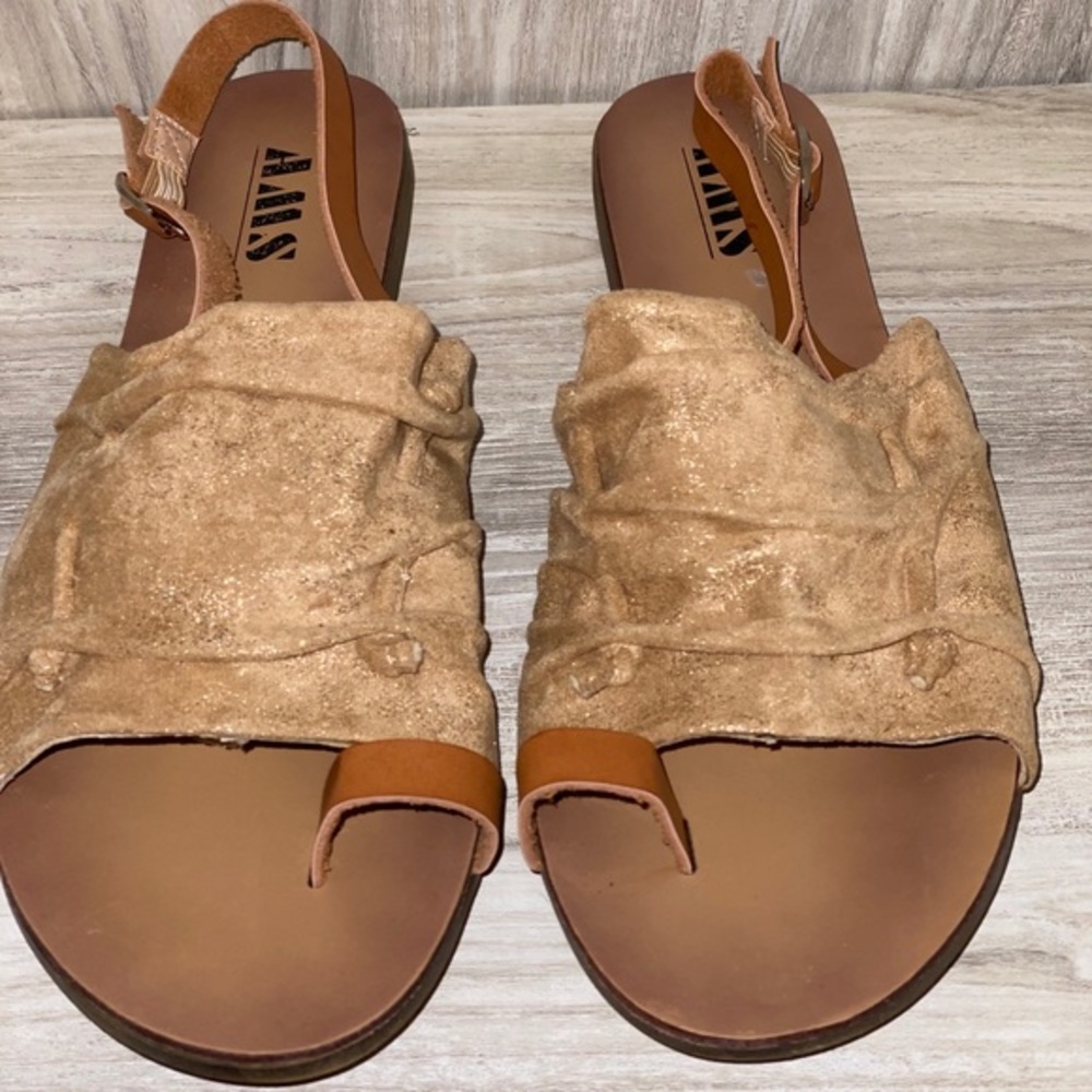 Rose Gold Sandal with Ruching Detail | W Sz. 8 & 10